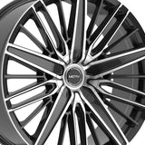 1 X Motiv 443MB 22X9 5X115/5X120 74.1 Hub +15 Offset Black Wheel Rim