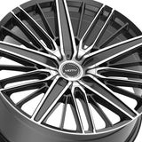 1 X Motiv 443MB 22X9 5X115/5X120 74.1 Hub +15 Offset Black Wheel Rim