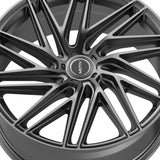 1 X Motiv 429G Align 20X8.5 5X4.50 74.1 Hub 40 Offset Graphite Wheel Rim
