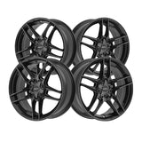 1 X Motiv 434B 17X7.5 5X100/ 5X4.50 73.1 Hub +40 Offset Black Wheel Rim