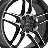 1 X Motiv 434MB Matic 16X7.5 5X100/5X4.50 73.1 Hub +40 Offset Black Wheel Rim