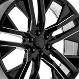 1 X O.E. Revolution D-36 Gloss Black & Milled 24X10 6x139.7 78.1 Hub 31 Offset Black Wheel Rim
