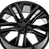 1 X O.E. Revolution D-36 Gloss Black & Milled 24X10 6x139.7 78.1 Hub 31 Offset Black Wheel Rim