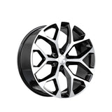 1 X O.E. Revolution G-09 Gloss Black & Machined 24X10 6x139.7 78.1 Hub 24 Offset Black Wheel Rim