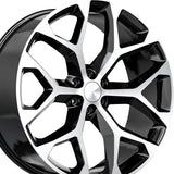 1 X O.E. Revolution G-09 Gloss Black & Machined 24X10 6x139.7 78.1 Hub 24 Offset Black Wheel Rim