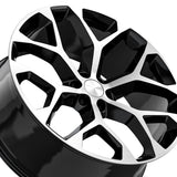 1 X O.E. Revolution G-09 Gloss Black & Machined 24X10 6x139.7 78.1 Hub 24 Offset Black Wheel Rim