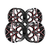 1 X O.E. Revolution G-09 Gloss Black & Red Milled 22X9 6x139.7 78.1 Hub 24 Offset Black, Red Wheel Rim