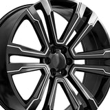 1 X O.E. Revolution G-10 Gloss Black & Milled 24X10 6x139.7 78.1 Hub 31 Offset Black Wheel Rim