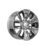 1 X O.E. Revolution G-37 Nano Chrome & Black Inserts 22X9 6x139.7 78.1 Hub 31 Offset Chrome, Black Wheel Rim