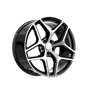 1 X O.E. Revolution Z28 Gloss Black & Machined 22X10 5x120 71.5 Hub 25 Offset Black Wheel Rim