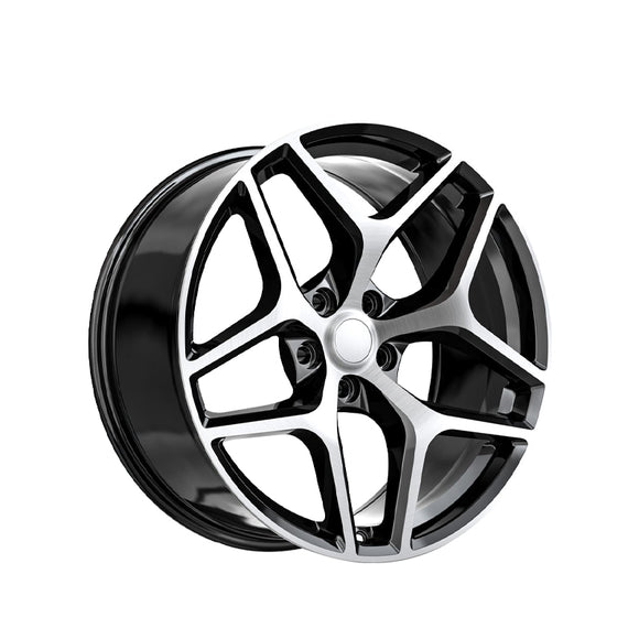 1 X O.E. Revolution Z28 Gloss Black & Machined 22X10 5x120 71.5 Hub 25 Offset Black Wheel Rim