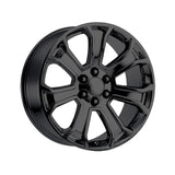 1 X OEP 166B 22X9 6X5.50 78.1 Hub +24 Offset Gloss Black Wheel Rim
