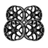 1 X OEP 176B 22X9 6X5.50 78.1 Hub +24 Offset Gloss Black Wheel Rim