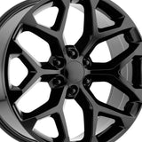1 X OEP 176B 24X10 6X5.50 78.1 Hub +24 Offset Gloss Black Wheel Rim