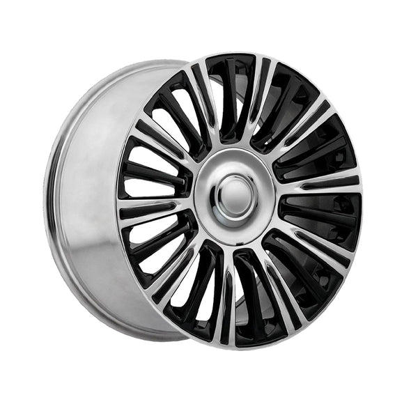 1 X OEP 198BM 22X9 6X5.50 78.1 Hub +28 Offset Gloss Black Polished Wheel Rim