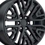1 X OEP 199B 22X9 6X5.50 78.1 Hub +28 Offset Gloss Black Wheel Rim