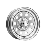 1 X Pacer Trailer 229S Silver Modular Trailer 15X6 5X4.50 81.03 Hub +00 Offset Silver Wheel Rim