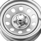 1 X Pacer Trailer 229S Silver Modular Trailer 15X6 5X4.50 81.03 Hub +00 Offset Silver Wheel Rim