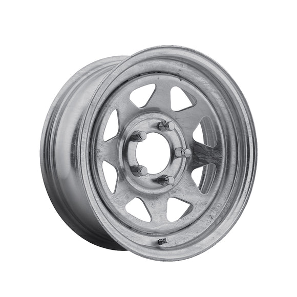 1 X Pacer Trailer 28GA Galvanized Spoke Trailer 16X6 6X5.50 107.95 Hub +00 Offset Galvanized Wheel Rim