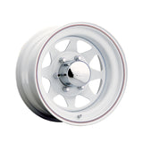 1 X Pacer Trailer 310W White Spoke Trailer 15X6 6X5.50 107.95 Hub +00 Offset White Wheel Rim