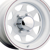 1 X Pacer Trailer 310W White Spoke Trailer 15X6 6X5.50 107.95 Hub +00 Offset White Wheel Rim