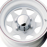 1 X Pacer Trailer 310W White Spoke Trailer 15X6 6X5.50 107.95 Hub +00 Offset White Wheel Rim