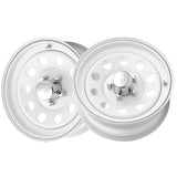 1 X Pacer Trailer 55W White Modular Trailer 15X5 5X5.00 81.03 Hub +00 Offset White Wheel Rim