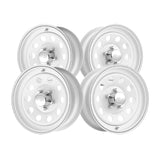 1 X Pacer Trailer 55W White Modular Trailer 15X5 5X5.00 81.03 Hub +00 Offset White Wheel Rim