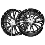 Platinum 058 16X7 5X110 / 5X115 72.62 Hub +35 Offset Black Wheel Rim