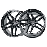 1 X Platinum 464BK Lotus 20X8.5 5x112 66.56 Hub +35 Offset Black Wheel Rim