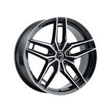 1 X Platinum 464U Lotus 17X8 5x120 74.1 Hub +35 Offset Black Wheel Rim