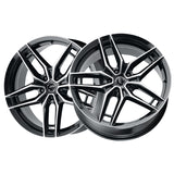 1 X Platinum 464U Lotus 17X8 5x120 74.1 Hub +35 Offset Black Wheel Rim
