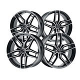 1 X Platinum 464U Lotus 17X8 5x120 74.1 Hub +35 Offset Black Wheel Rim