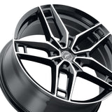 1 X Platinum 464U Lotus 17X8 5x120 74.1 Hub +35 Offset Black Wheel Rim