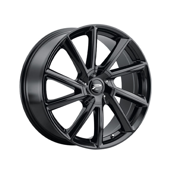 1 X Platinum 466BK Mystic 17X8 5X108 72.62 Hub +40 Offset Gloss Black Wheel Rim