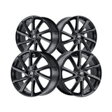 1 X Platinum 466BK Mystic 17X8 4X100/4X108 72.62 Hub +40 Offset Black Wheel Rim