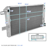 Coolstuffguru Compatible with Chevy GMC Silverado Duramax 6.6L 2-Row Chrome Aluminum Cooling Performance Radiator