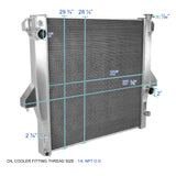 Coolstuffguru Compatible with Dodge Ram 3500 5.9L 6.7L Cummins 2-Row Aluminum Performance Cooling Radiator