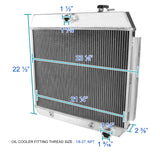 Coolstuffguru Compatible with Chevy Small Block V8 Bel Air 3-Core/Row Light Aluminum Cooling Racing Radiator