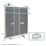 Coolstuffguru Compatible with Ford Excursion F250 F350 6.0L Diesel 3-Row Chrome Aluminum Cooling Radiator