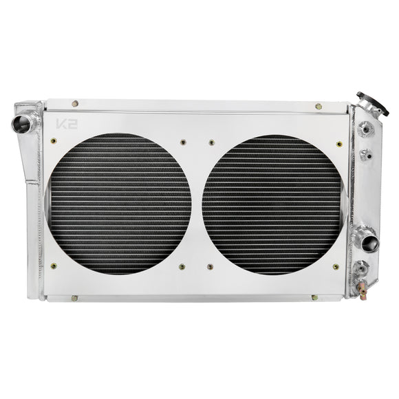 Coolstuffguru Aluminum Cooling 3 Row Radiator with Fan Shroud Compatible with Chevrolet S10 Blazer V8 1982-2002