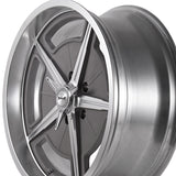 1 X RIDLER 605 18X9.5 5-120.65 83.82 Hub 0 Offset Silver Wheel Rim