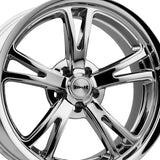 1 X RIDLER 606 20X10 5-127 83.82 Hub 0 Offset Chrome Wheel Rim