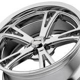 1 X RIDLER 606 20X10 5-127 83.82 Hub 0 Offset Chrome Wheel Rim