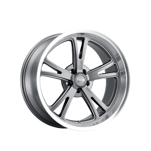 1 X RIDLER 606 17X8 5-120.65 83.82 Hub 0 Offset Gray Wheel Rim