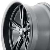 1 X RIDLER 606 20X9 5-115 72.62 Hub 18 Offset Black Wheel Rim