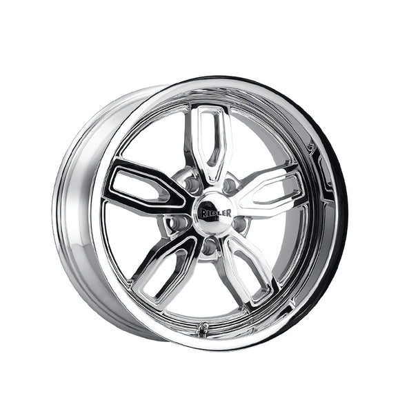 1 X RIDLER 608 18X8 5-114.3 72.62 Hub 0 Offset Chrome Wheel Rim