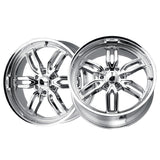 1 X RIDLER 609 22X9.5 6-139.7 106.1 Hub 18 Offset Chrome Wheel Rim