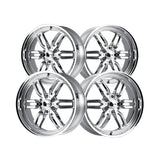 1 X RIDLER 609 22X9.5 6-139.7 106.1 Hub 18 Offset Chrome Wheel Rim