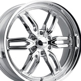 1 X RIDLER 609 22X9.5 6-139.7 106.1 Hub 18 Offset Chrome Wheel Rim